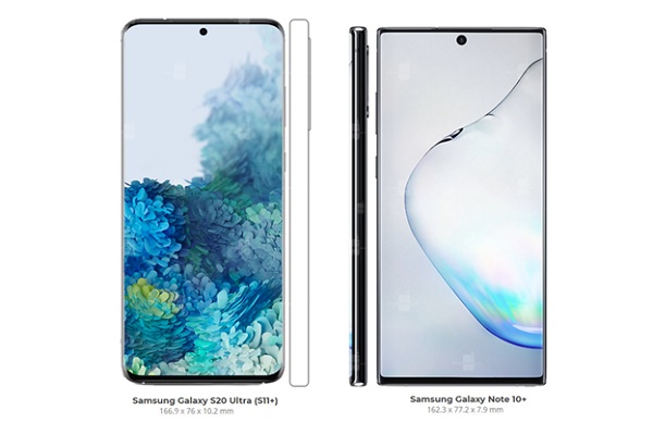 So sánh kích thước màn hình Galaxy S20 và S10 (2)